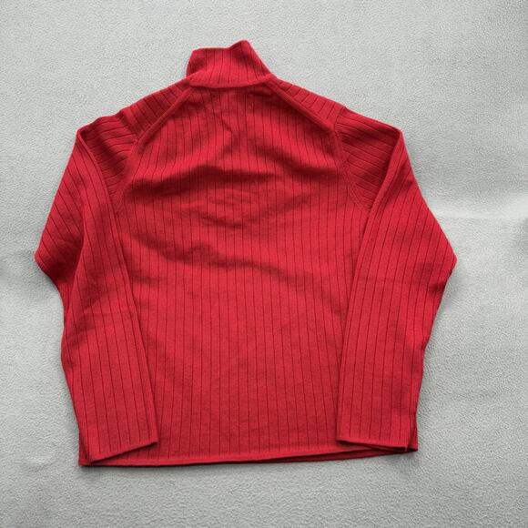 Abercrombie & Fitch Sweater Mens XL Red Mock Neck Ribbed Stripe Long Sleeve Y2K - Picture 2 of 8